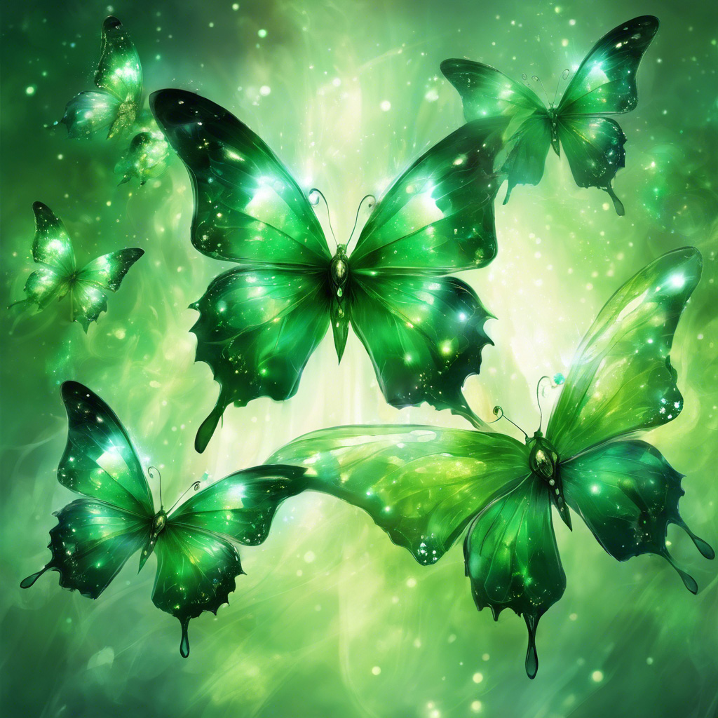mariposas verdes en el mundo de los sueños